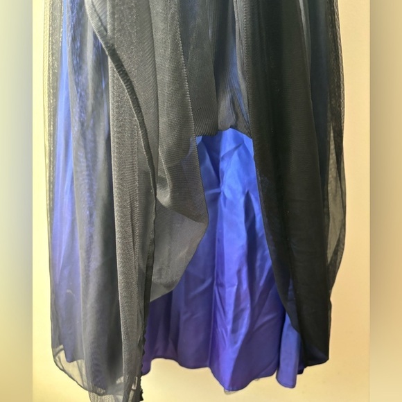 Y2K Dillard's black and blue prom midi length formal dress size 3/4 - Picture 3 of 7